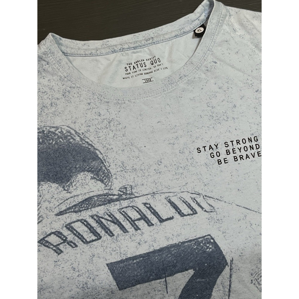 Rare Vintage Ronaldo T Shirt Status Quo Blue